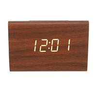 Jonlaki Réveil Numérique en Bois - Conception Portable avec Affichage LED pour la Maison, le Bureau et les Voyages