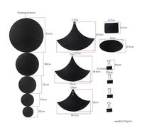 Jonlaki Tampons de Sourdine de Batterie, 14 Silencieux de Batterie, Accessoires de Batterie, avec Coussin de Tête de Batterie, Tampon de Sourdine de Cymbale, Clamp/Holder de Reliure, Tapis de