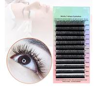 Jonlaki Volume Extension des Cils Faciles Easy Black Soft Y Shape Self Fanning Fanning Lash Extensions Personal and Salon Use (8~14mix (mixtes))