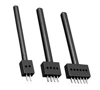 JONMON Lot de 3 outils de poinçonnage à griffes - Outil de poinçonnage rond pour cuir de 5 mm, 2/4/6 griffes, coupe circulaire pour laçage et couture, ciseau pour maroquinerie, accessoires de