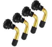 JONMON Lot de 4 tiges de valve de pneu courbées à 45 degrés avec base en caoutchouc pour trous de jante de 11,5 mm sur moto, scooter, VTT, tondeuse à gazon