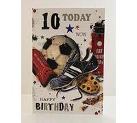 Jonny Javelin Carte d'anniversaire 10 ans pour garçon - Football
