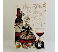 Jonny Javelin Carte d'anniversaire 80 ans pour homme - Carafe à vin rouge