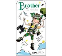 Jonny Javelin Carte d'anniversaire avec inscription « Brother On Your Birthday Have Fun »