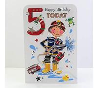 Jonny Javelin Carte d'anniversaire garçon 5 Ans - Pompier