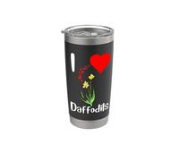Jonquille Fleur Amant Coeur Narcisse Fleur Jaune Fleur Gobelet isotherme en acier inoxydable double paroi