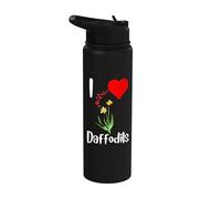 Jonquille Fleur Amant Coeur Narcisse Fleur Jaune Fleur Stainless Steel Insulated Water Bottle