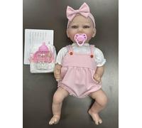 JONRRYIN Bebe Reborn à Capteur de Gravité, 43cm Bébé Reborn Réaliste Fille, Bebe Poupee Interactif Qui Rit, Pleure et Respire, Idéal pour Les Bébés à Partir de 3 Ans (Rose)