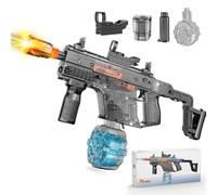 JONRRYIN Pistolet à Eau Électrique Rechargeable, Jet Puissant 8-10 m, Réservoir 600 ML, Double Remplissage Auto & Manuel, Embout Lumineux Amovible, Jouet d’Été pour Piscine, Plage, Jardin (Noir)