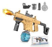 JONRRYIN Pistolet à Eau Électrique Rechargeable, Jet Puissant 8-10 m, Réservoir 600 ML, Double Remplissage Auto & Manuel, Embout Lumineux Amovible, Jouet d’Été pour Piscine, Plage, Jardin (Brun)