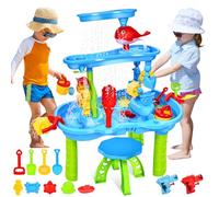 JONRRYIN Table Sable et Eau, Table de Jeux d'eau pour Enfant, Table d'activité Bébé, Table d'eau Enfant Exterieur, Jouet de Jeu Sable et Eau, Jouet d'été pour Enfants Filles et Garçons de 3 4 5 6 Ans