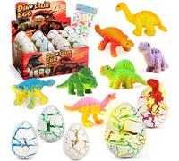 JONRRYIN Œufs Arc-en-Ciel à Éclore avec Dinosaures pour Enfants, Lot de 6 Œufs Surprise Dinosaur à Éclosion Magiques Jouets de Croissance, Idées Cadeaux pour Pâques ou Anniversaire Enfants 3+ Ans