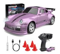 JONRRYIN Voiture RC Drift, 1:64 Mini Drift Auto Télécommandée, 4WD Tabletop Drift RC Car, Voiture Télécommandée avec Éclairages LED, Télécommande 2.4Ghz, 15km/h, Jouet pour Enfants à partir de 6 Ans