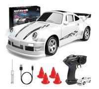 JONRRYIN Voiture télécommandée Drift Car, 1:64 Mini Drift Auto télécommandée, 4WD Voiture RC Drift de table, Voiture télécommandée avec lumières LED, télécommande 2,4 GHz, 15 km/h, voiture jouet pour