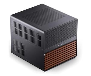 Jonsbo Boîtier NAS N5 ? Cube E-ATX Cube Case avec espace pour 16 disques, 8 emplacements, design en maille, décor bois, USB-C, idéal pour NAS et station de travail, noir