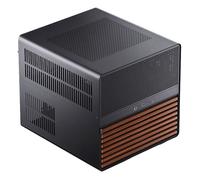 Jonsbo Boîtier NAS N5 - Cube E-ATX Cube Case avec espace pour 16 disques, 8 emplacements, design en maille, décor bois, USB-C, idéal pour NAS et station de travail, noir