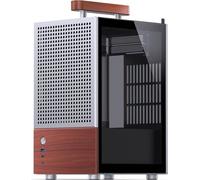 Jonsbo T6 Boîtier Mini-ITX argent Mini-boîtier avec poignée en bois et verre trempé