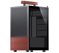 Jonsbo T6 PC Gehäuse, Mini-Tower, Mini-ITX, Tempered Glass, Holz - schwarz