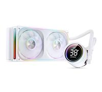 Jonsbo TH-240 AiO - Refroidisseur d'eau - Blanc - 240 mm - Refroidisseur d'eau pour processeur avec ARGB, affichage de la température LED et ventilateur à cadre unique