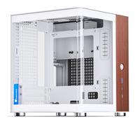 Jonsbo TK-0 Mini ITX Case blanc - Boîtier ITX avec verre trempé, mini boîtier PC en bois, boîtier SFF pour cartes graphiques jusqu'à 230 mm, USB C sur le panneau avant, rotation à 90 degrés pour un
