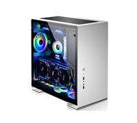 Jonsbo U5S Argent - Boîtier PC ATX/Micro-ATX/ITX, Aluminium/Acier/Verre Trempé, 2x3.5" + 2x2.5", USB 3.2 Gen 1, Vent. 120mm, 350mm GPU