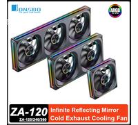 JONSBO ZA-120/240/360 ventilateur de refroidissement de boîtier ARGB 12 cm ventilateur de bloc de construction connecté PWM ventilateur de châssis silencieux ZA-360BR