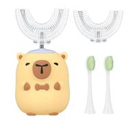 Jonuin Brosse à Dents Électrique en Forme de U pour Enfants, Brosse à Dents à Ultrasons à 360º avec 2 Têtes U en Silicone et 2 Têtes Souples, Étanchéité IPX7, Design Capybara, 2-12 Ans