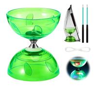 Jonuin Diabolo à LED avec roulement à billes, 4,5 mm, avec roulement à billes, kit de rangement triple pour adultes, débutants et professionnels