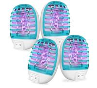 Jonuin Lot de 4 Lampe Anti Moustique, électrique Moustique Tueur Lampe avec lumière UV, Tue Mouche Electrique, Destructeur de Mouches, Anti Mouches Sûr et Efficace pour Chambre Jardin Terrasse