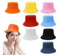 Jonuin Lot de 8 Bob Unisexe, Bobs d'été 8 Couleurs, Bob Chapeau Réversible, Pliable Pêcheur Chapeau, Anti-UV Protection pour Femmes Hommes Outdoor Camping Voyage Randonnée Plage la pêche
