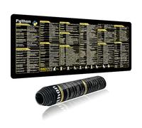 Jonuin Tapis de Souris Python Shortcuts Grand Format 80x30cm, Mouse Pad de Jeu avec Raccourcis Clavier pour Programmeur