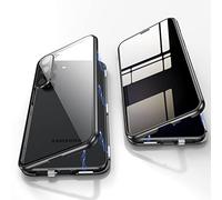 Jonwelsy Anti Peeping Coque pour Samsung Galaxy S23 Plus, 360 Degrés Protection Housse, Privacy Verre trempé Anti Espion Case Cover, d'adsorption Magnétique Bumper Métal Frame Etui pour S23+ (Noir)