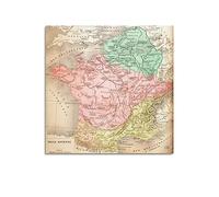 JONZA Poster carte de la Gaule antique vintage - Peinture décorative sur toile - Décoration murale et artistique pour chambre à coucher - 30 x 30 cm