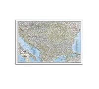 JONZA Poster carte de l'Europe des Balkans classique sur toile, peinture murale et art photo, décoration de chambre familiale, 30 x 45 cm