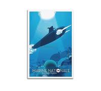 JONZA Poster cuirassé français sous-marin marin national, peinture décorative sur toile murale et art photo photo famille chambre 30 x 45 cm