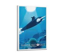 JONZA Poster cuirassé français sous-marin marin national, peinture décorative sur toile murale et art photo photo famille chambre 30 x 45 cm