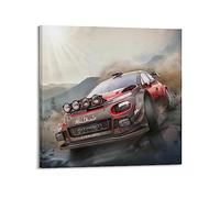 JONZA Poster de voiture de course de rallye Fo Citroen C3 WRC Voiture de sport Peinture décorative sur toile murale et art photo décoration de chambre familiale 70 x 70 cm