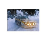 JONZA Poster de voiture de course de rallye pour Audi Sport Quattro S1 dans la neige Décoration murale et image d'art pour chambre à coucher 50 x 75 cm