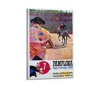 JONZA Poster d'Espagne tauromachie 1966 Festival de San Fermin Peinture décorative sur toile murale et image d'art pour chambre familiale 40 x 60 cm