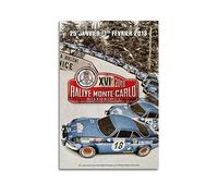 JONZA Poster vintage de course de rallye WRC pour voiture de sport Alpine A110 Peinture décorative sur toile murale et art photo de famille 50 x 75 cm