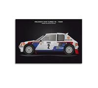 JONZA Poster vintage de voiture de rallye pour Peugeot 205 Turbo 16 - Monte Carlo 1985 - Décoration murale et image d'art pour chambre à coucher - 40 x 60 cm