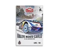 JONZA Rally Racing WRC Poster 2018 Rallye Monte-Carlo Décoration sur toile murale et art photo Famille Chambre 40 x 60 cm