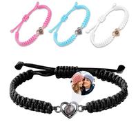 JONZIN Bracelet Photo Personnalisé avec Image à l'intérieur Bracelet Personnalisable Cadeau Personnalisé pour Homme Femme Maman Fille Fête des Pères Saint-Valentin Anniversaire (Style 1)