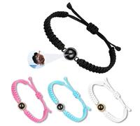 JONZIN Bracelet photo personnalisé avec image à l'intérieur bracelet personnalisable Cadeau Personnalisé pour Homme Femme Maman Fille Fête des mères Saint-Valentin Anniversaire (Style 3)