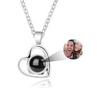 JONZIN Collier Photo Personnalisé-Cadeau Personnalisé pour Mère Sœur Copine Ami Meilleure-Pendentif Avec Image Projetée Bijoux Personnalisé Femme (Love)