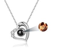 JONZIN Collier Photo Personnalisé-Cadeau Personnalisé pour Mère Sœur Copine Ami Meilleure-Pendentif Avec Image Projetée Bijoux Personnalisé Femme (Heart shape)
