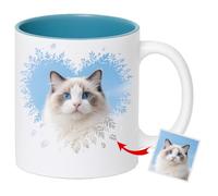 JONZIN Mug Personnalisé avec Votre Photo et Texte - Tasse Émaillée 330ml en Céramique - Cadeau Tendre et Unique pour Vous, Vos Proches, Amis, Amoureux ou Collègues (Style cœur tendre)