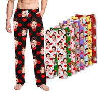JONZIN Pantalon de Pyjama Personnalisé-Pantalon Personnalisé Femme/Homme avec Photos,Cadeaux Personnalisés pour Noël/Saint-Valentin/Anniversaire (Lèvres)
