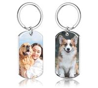 JONZIN Porte Clef Personnalisable avec Photo et Gravure Texte Double Face Porte Clé Personnalisé Cadeau Personnalisé pour Homme Femme (Double photo 2)