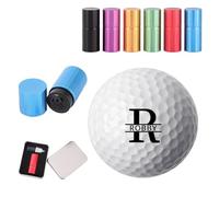 JONZIN Tampon Balle de Golf Personnalisé avec Nom ou Logo Encre Imperméable Longue Durée et Rechargeable Design Compact pour Golfeur, Papa, Homme (Rond)